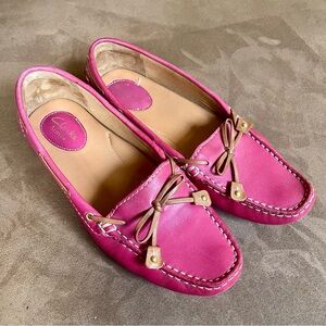AUTHENTIC CLARKS ARTISAN PINK LEATHER DRIVING LOAFERS